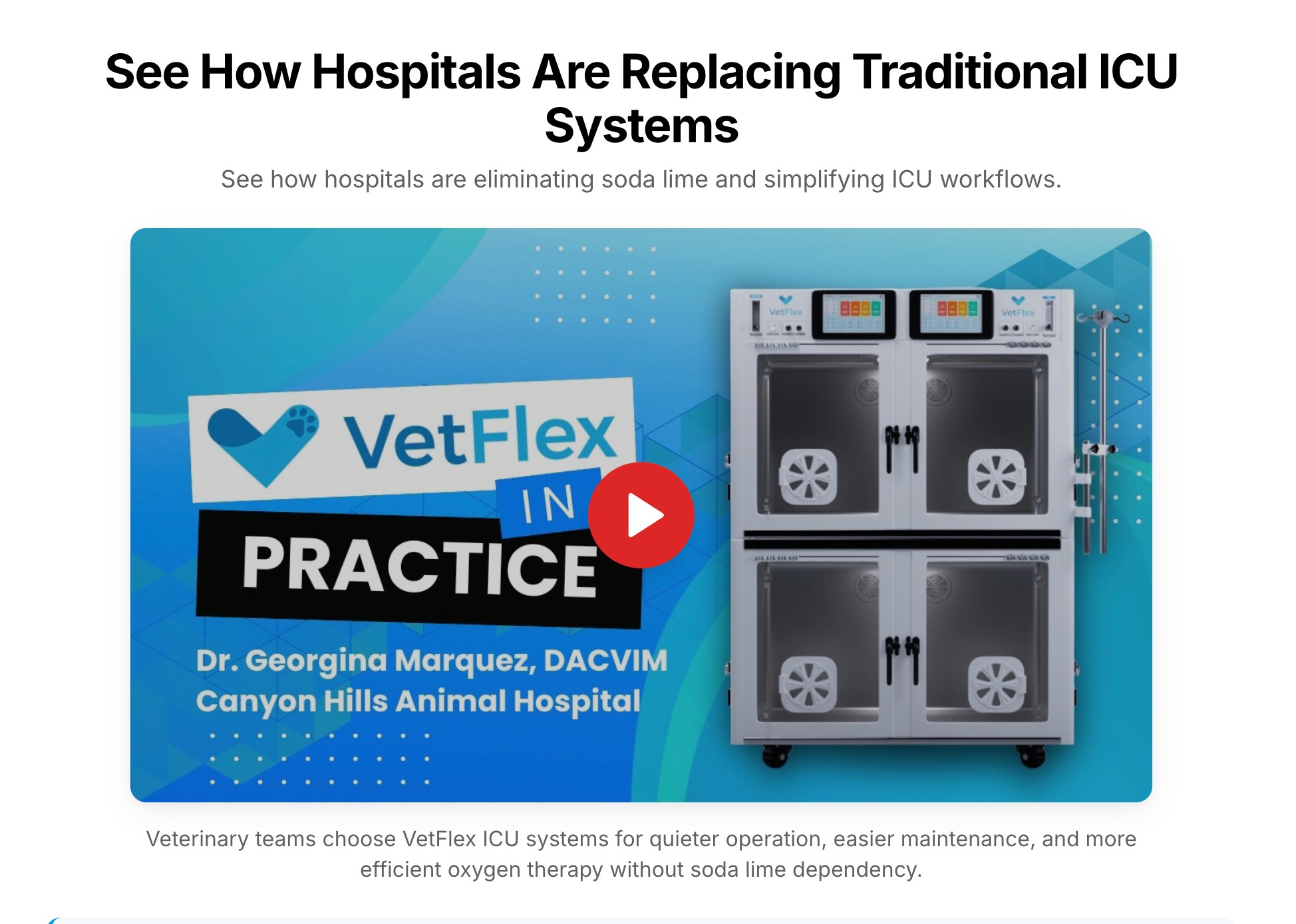 VetFlex ICU Pro Duo, Pro Hybrid, Pro product grid